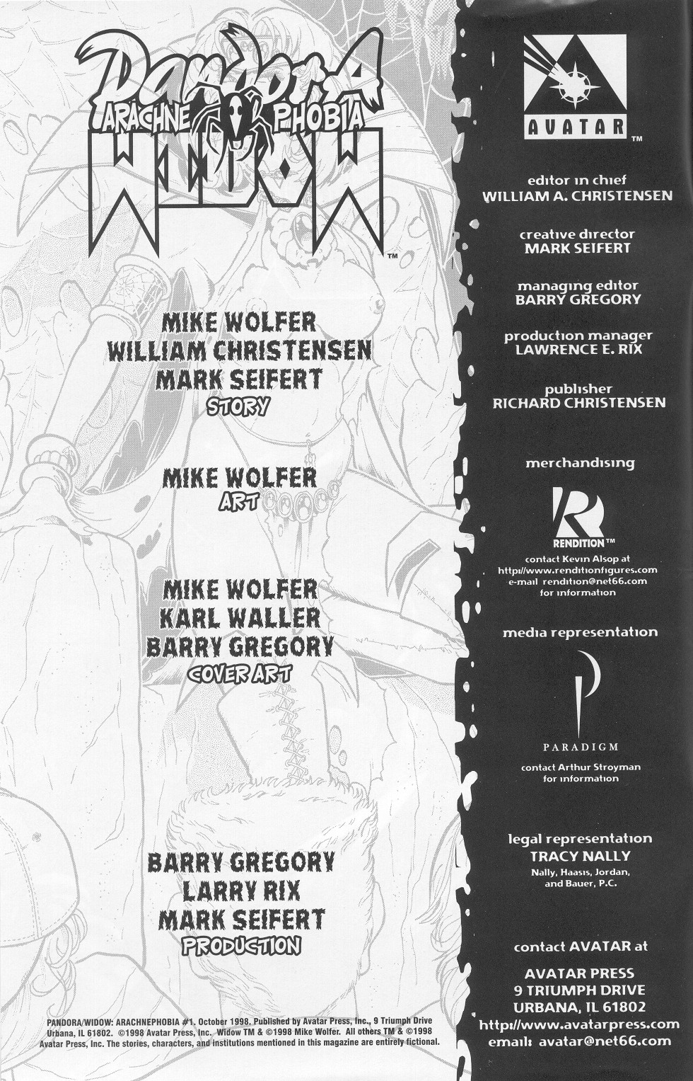 Pandora / Widow #1: Arachnephobia page 2 full