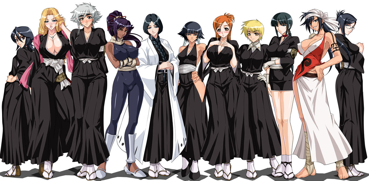 Bleach Girls Line-up Wallpaper - school uniform, stockings, swimsuits, yukata page 4 full