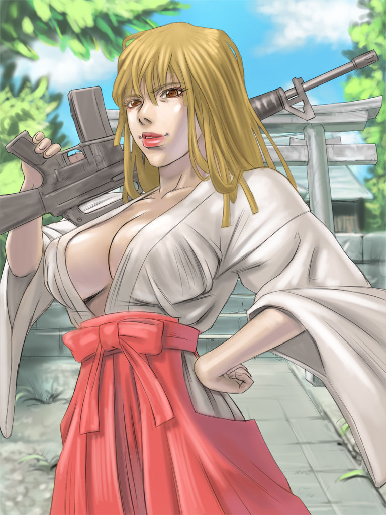 Yokubou Kaiki dai 207 shou - Inbaku Blonded Miko no Danmatsuma Rape - page 2 full