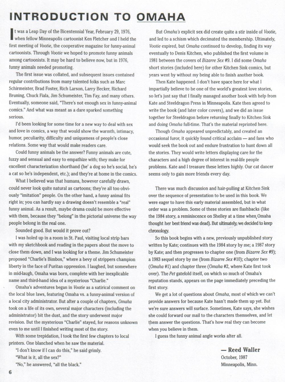 Omaha the Cat Dancer - Volume #1 page 6 full