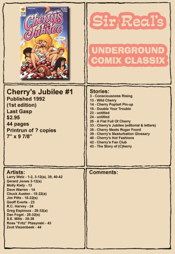 Cherry's Jubilee #1 cover