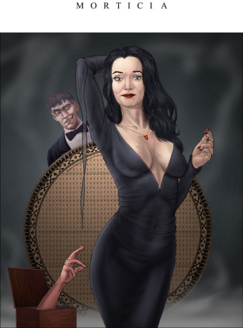 Morticia Addams and Lily Munster cover