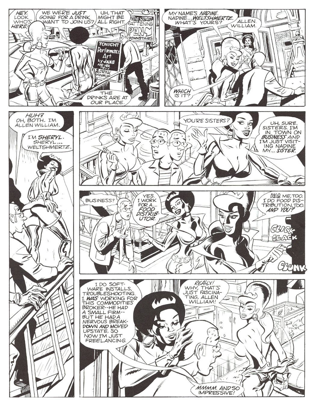 Space Chicks and Businessman page 8 full