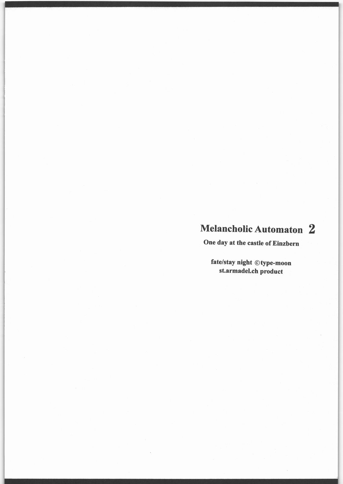 Melancholic Automaton 2 - One day at the castle of Einzbern page 3 full