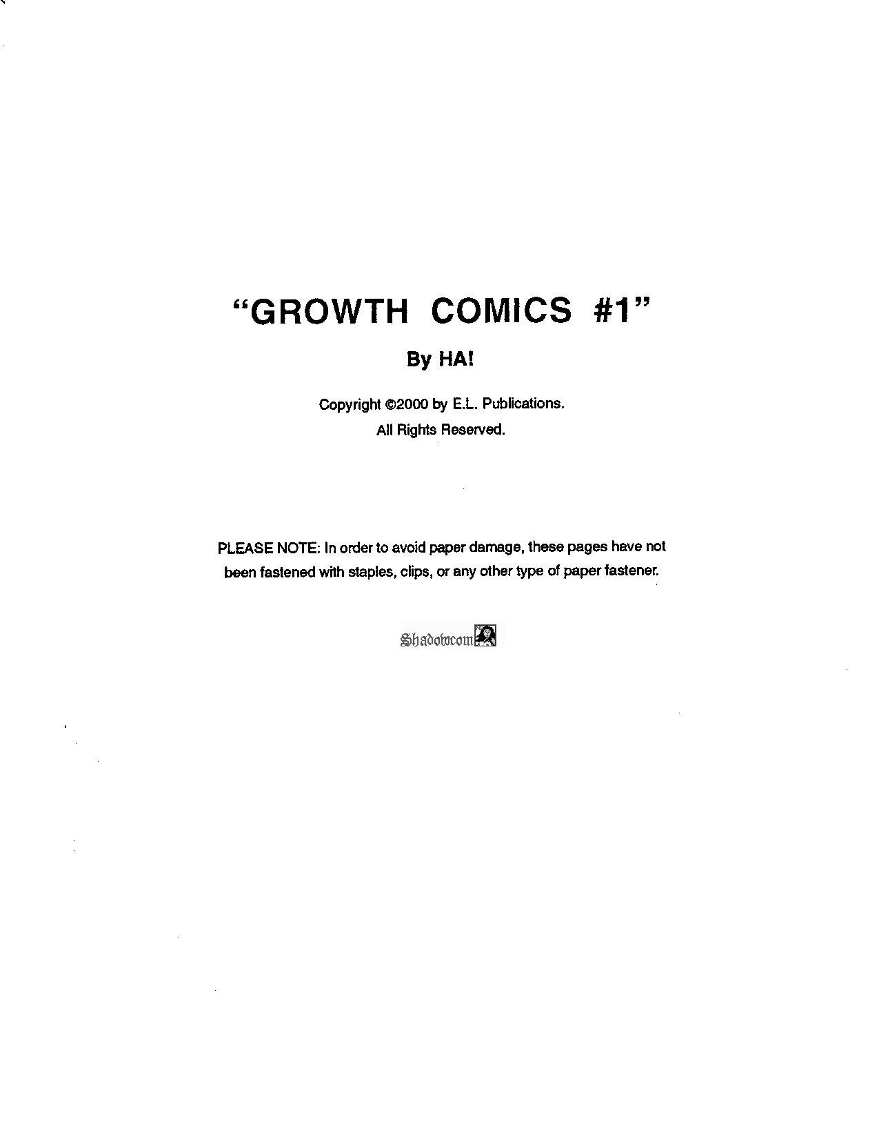 "Growth Comics #1  Illustrated comic-story #1 page 1 full