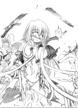 woman soldier with monster
