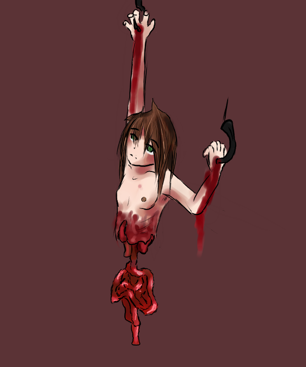 brown hair girl cutted in half blood gore guro page 3 full