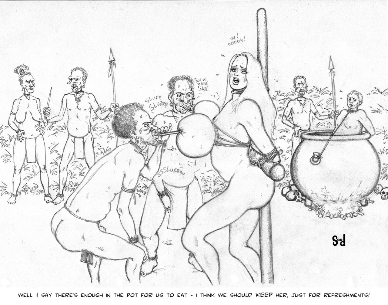 Cannibal Drawings Girls Bound In Pots Cooking Alive page 3 full