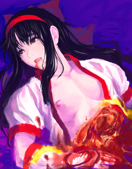 black hair girl cutted into half gore blood guro page 9 full