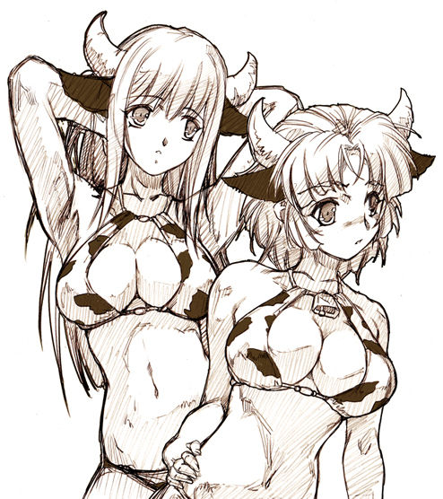 Huge breasts in black and white drawings. page 6 full