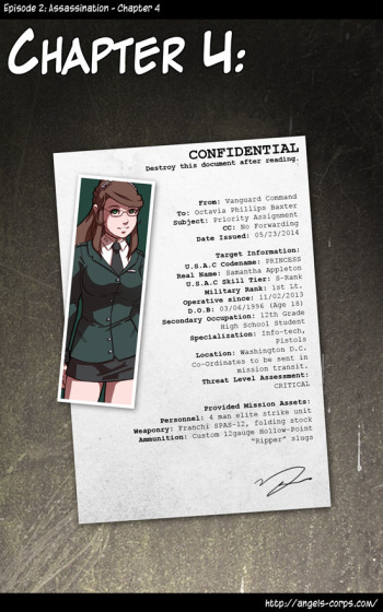 Angel corps episode 2: Assassination -chapter 4 cover