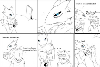 Renamon and Takato cover