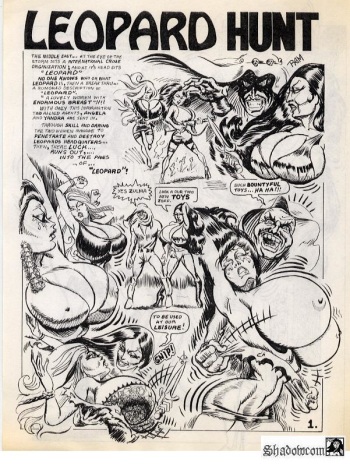 "Leopard Hunt" - Domination Big Bust comic-story cover