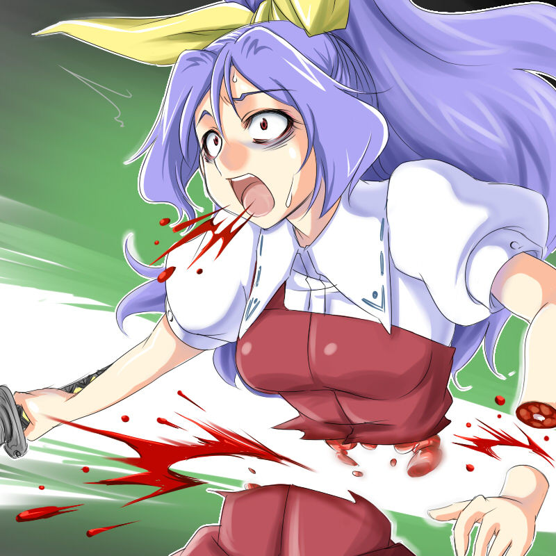 purple hair girl cutted into half from waist guro page 2 full