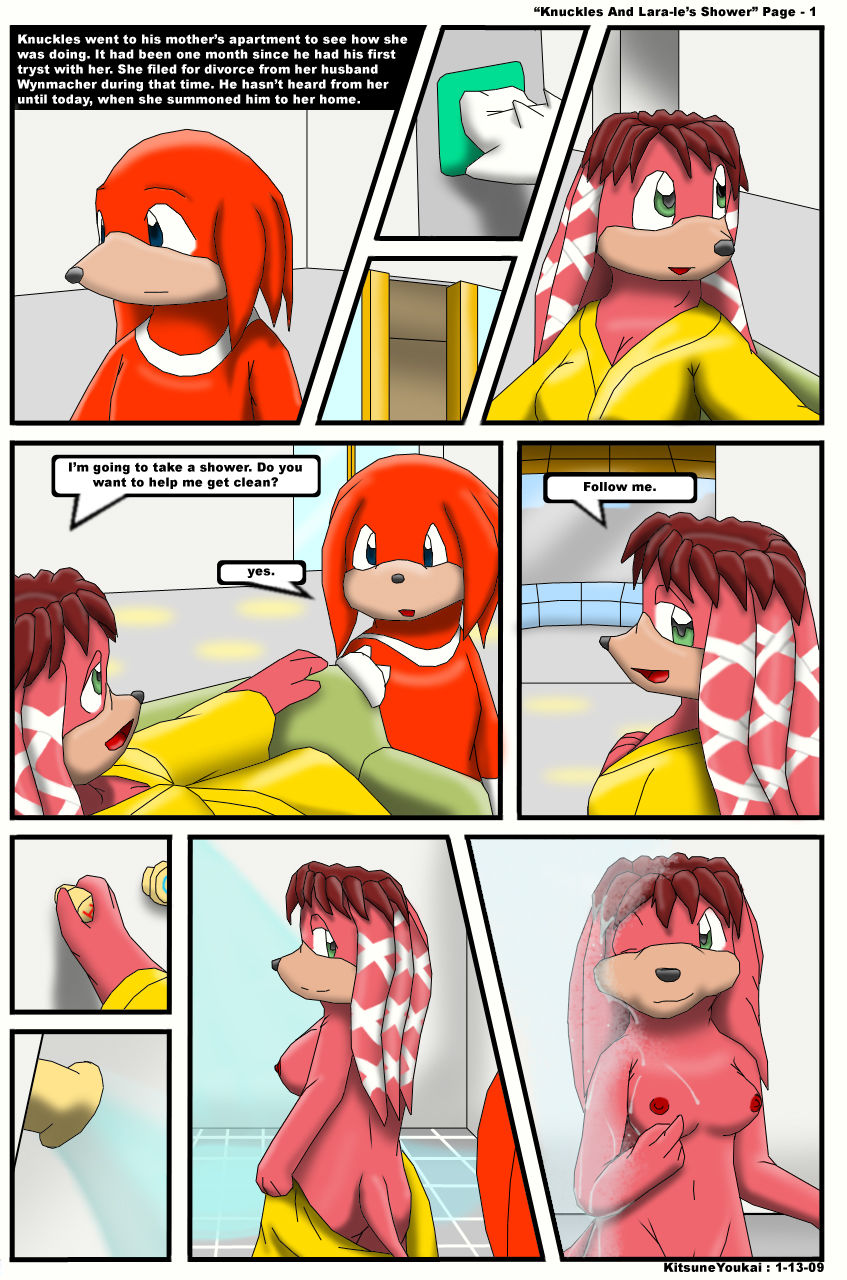 Knuckles and Lara-Le's Shower page 1 full