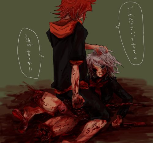 white hair girl gutting, intestine, guro, opening belly page 5 full