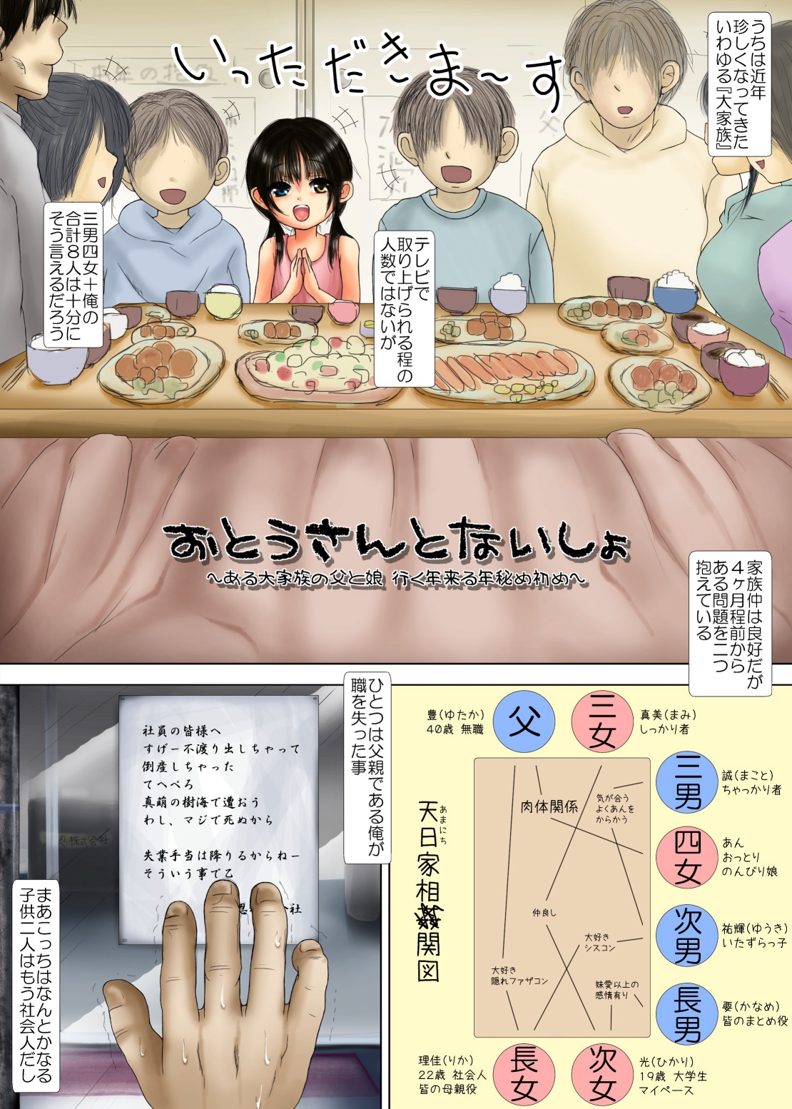 Otousan to Naisho ~Aru Daikazoku no Chichi to Musume Yuku Toshi Kuru Toshi Himehajime~ page 2 full