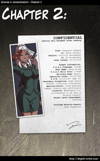 Angel corps episode 2: Assassination -chapter 2 cover