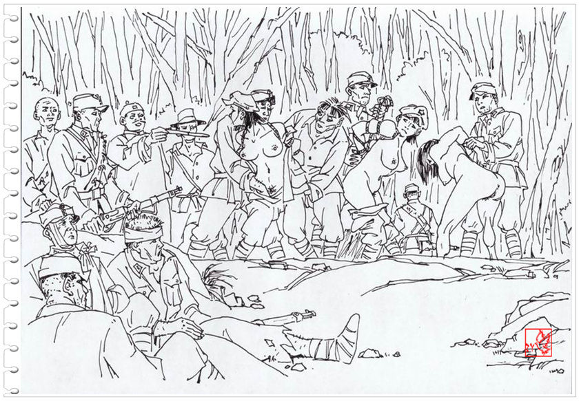 Chinese rope art painter:ZYonizuka-Three Female soldier page 1 full