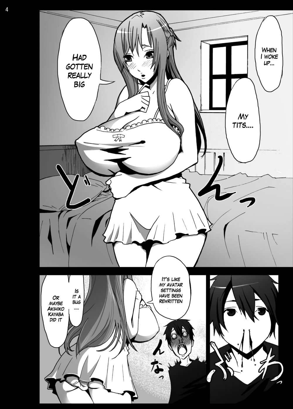 Asuna o Bakunyuu ni Shite Mita | I Gave Asuna Giant Tits page 4 full