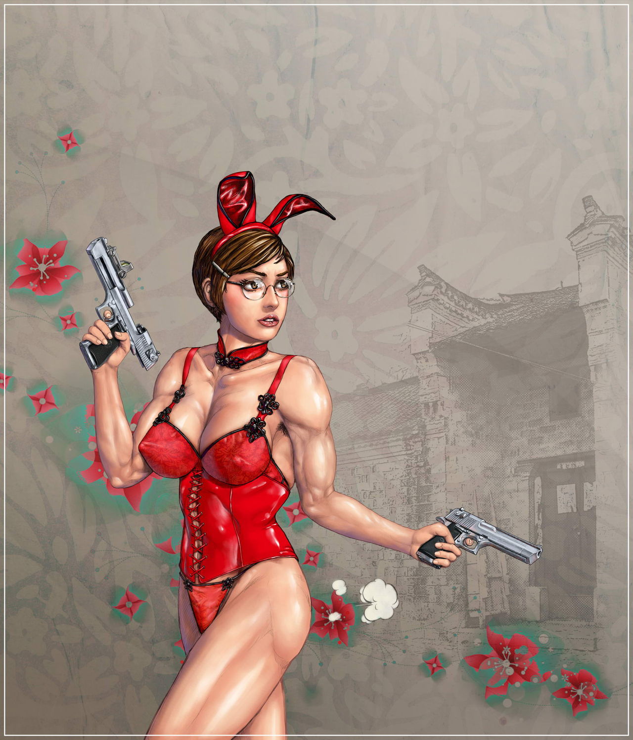 Chinese dress girl with big gun &amp; bondage her page 10 full