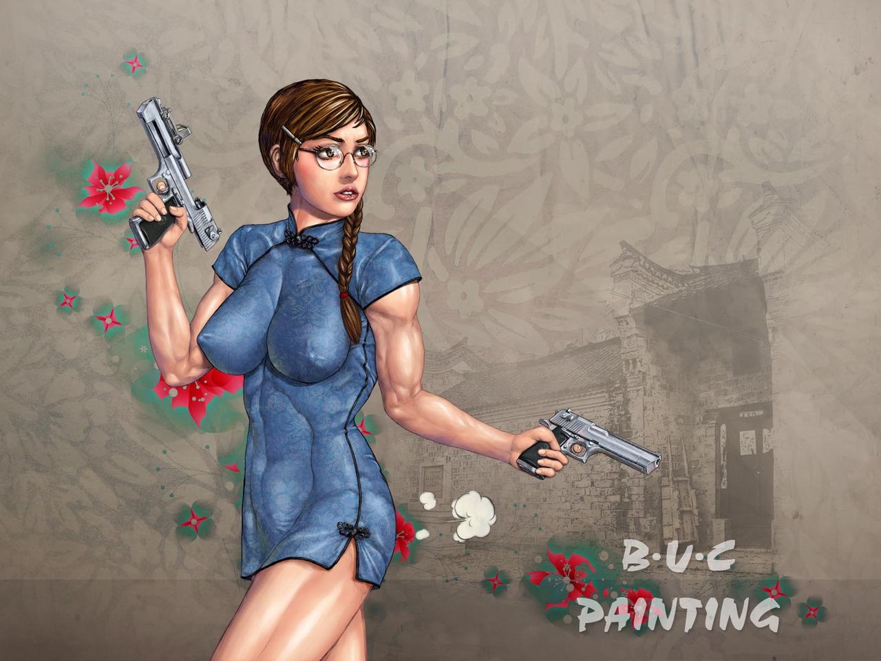 Chinese dress girl with big gun &amp; bondage her page 2 full