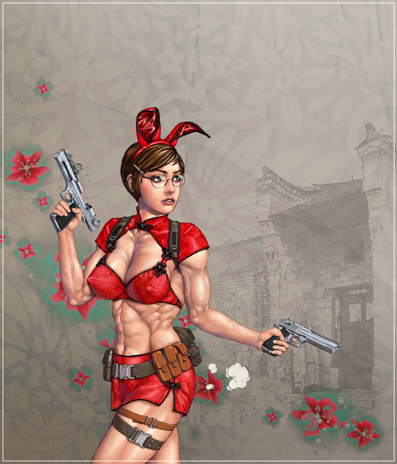 Chinese dress girl with big gun &amp; bondage her page 3 full