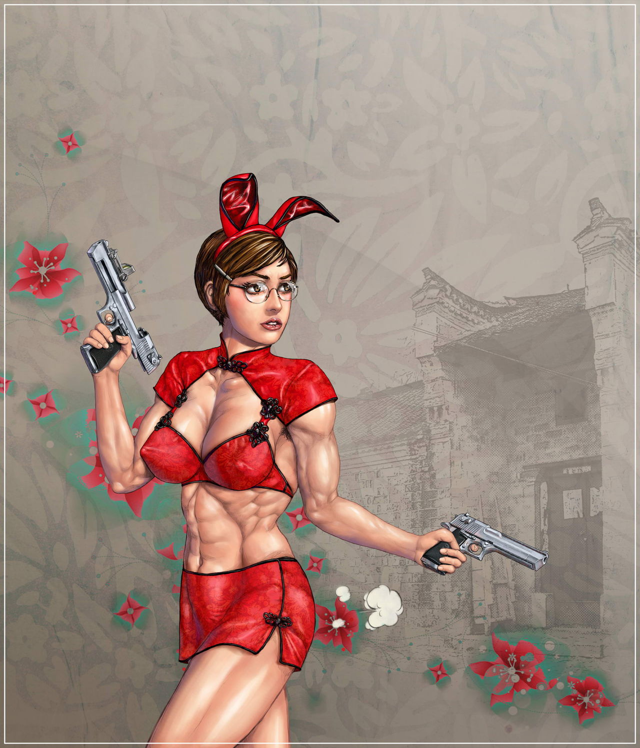 Chinese dress girl with big gun &amp; bondage her page 4 full