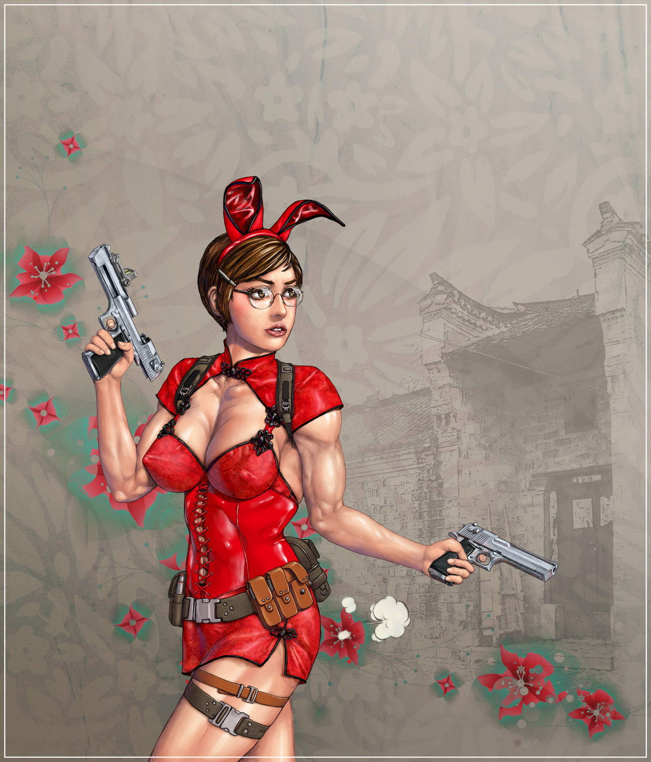 Chinese dress girl with big gun &amp; bondage her page 5 full