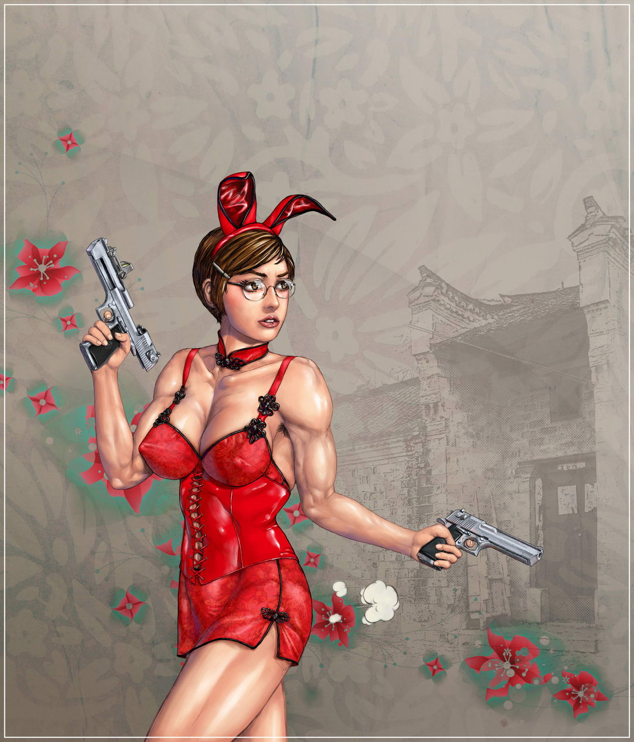 Chinese dress girl with big gun &amp; bondage her page 8 full