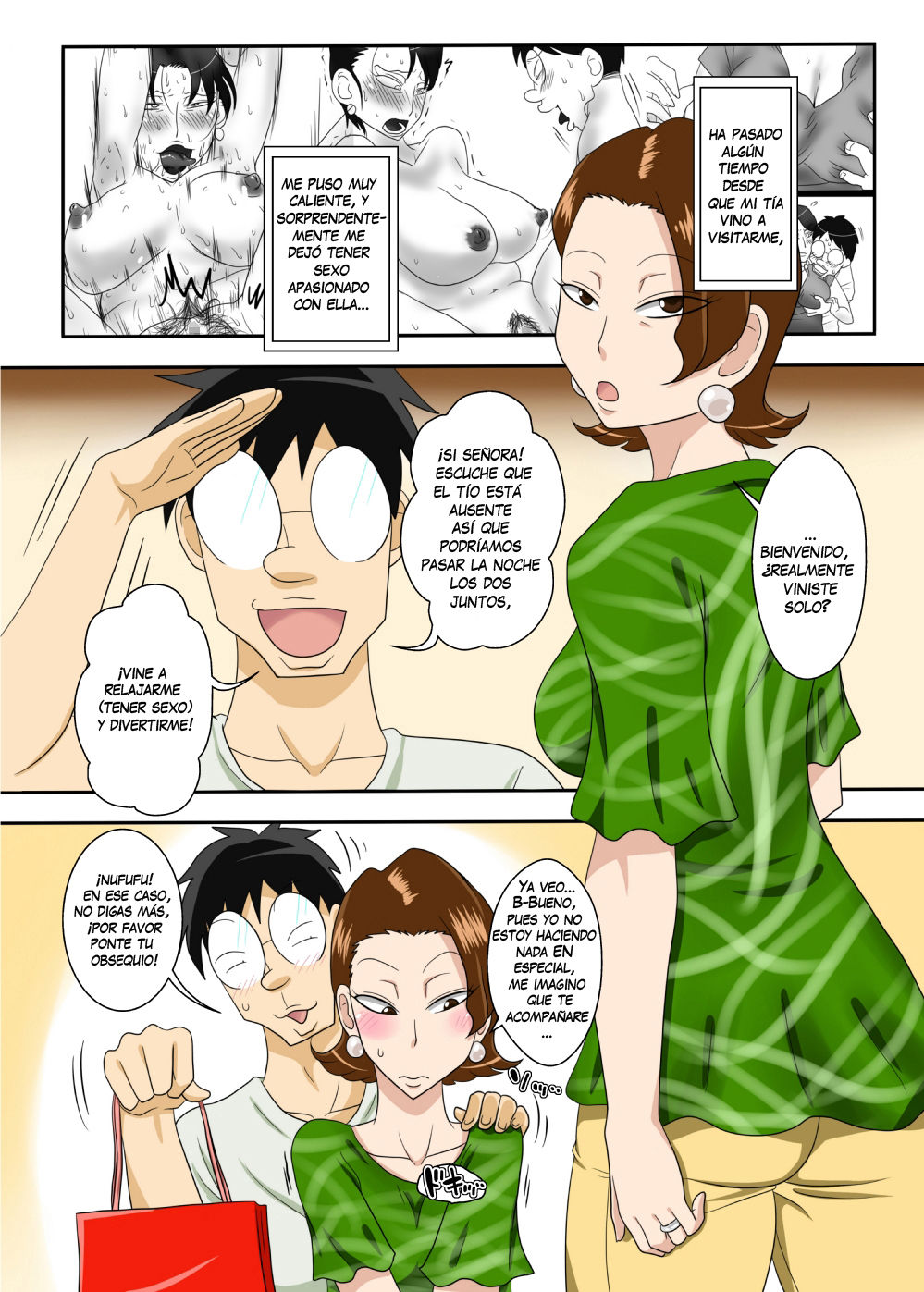 Oba-san Taku de Asedaku de, Hitasura Sex ni Hagemu! | ¡Bañado con el Sudor de mi Tía, Estoy Teniendo Sexo! page 2 full