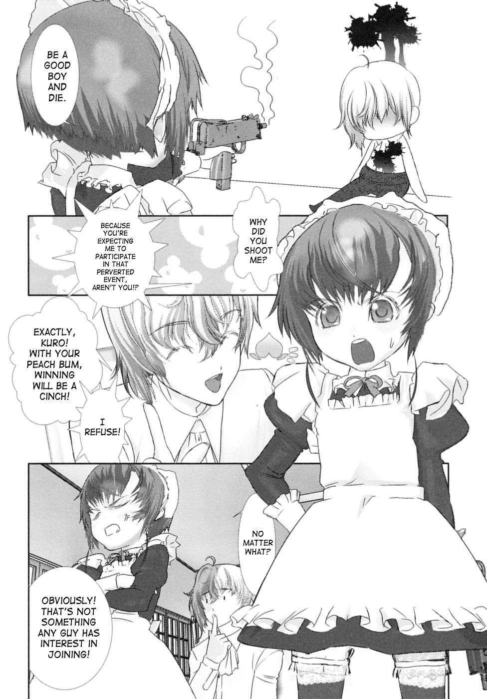 Shounen Maid Curo-kun no Oshiri Hinpyoukai no Maki | Shounen Maid Kuro-kun’s Butt Competition page 4 full
