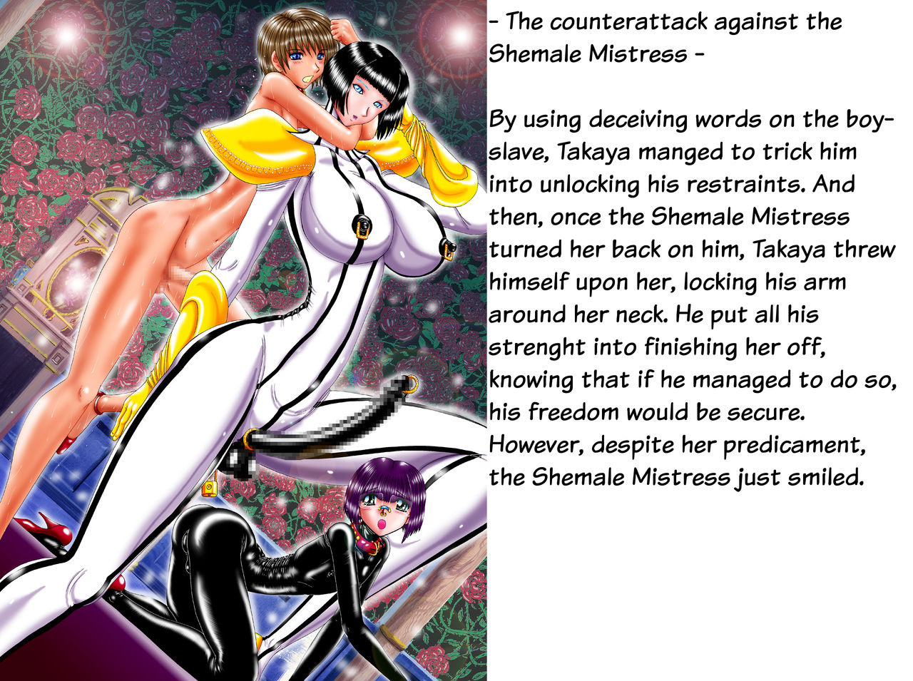 Shemale Joou-sama to Ameiro Rubber Shounen | The tale of the Shemale Mistress and the boy in the amber-colored rubbersuit page 6 full