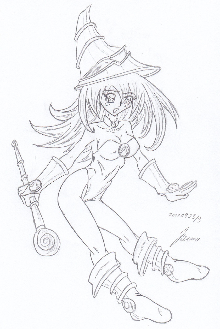 My miny Dark Magician Girl Sketches work page 1 full