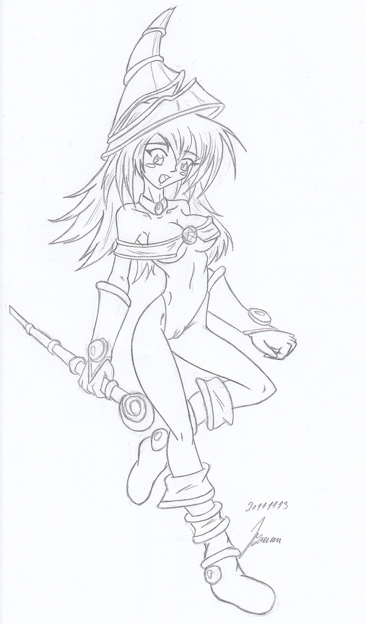 My miny Dark Magician Girl Sketches work page 2 full