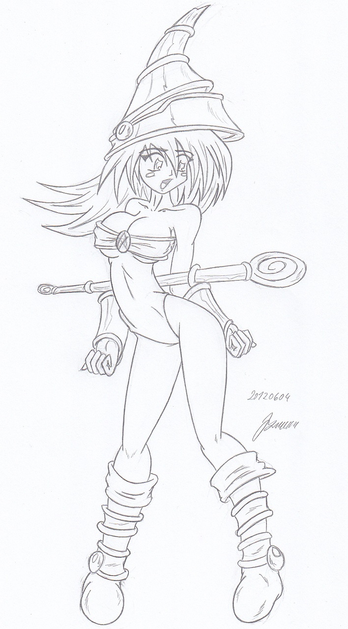 My miny Dark Magician Girl Sketches work page 6 full