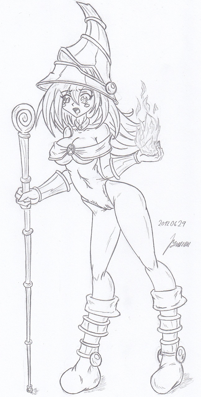 My miny Dark Magician Girl Sketches work page 7 full