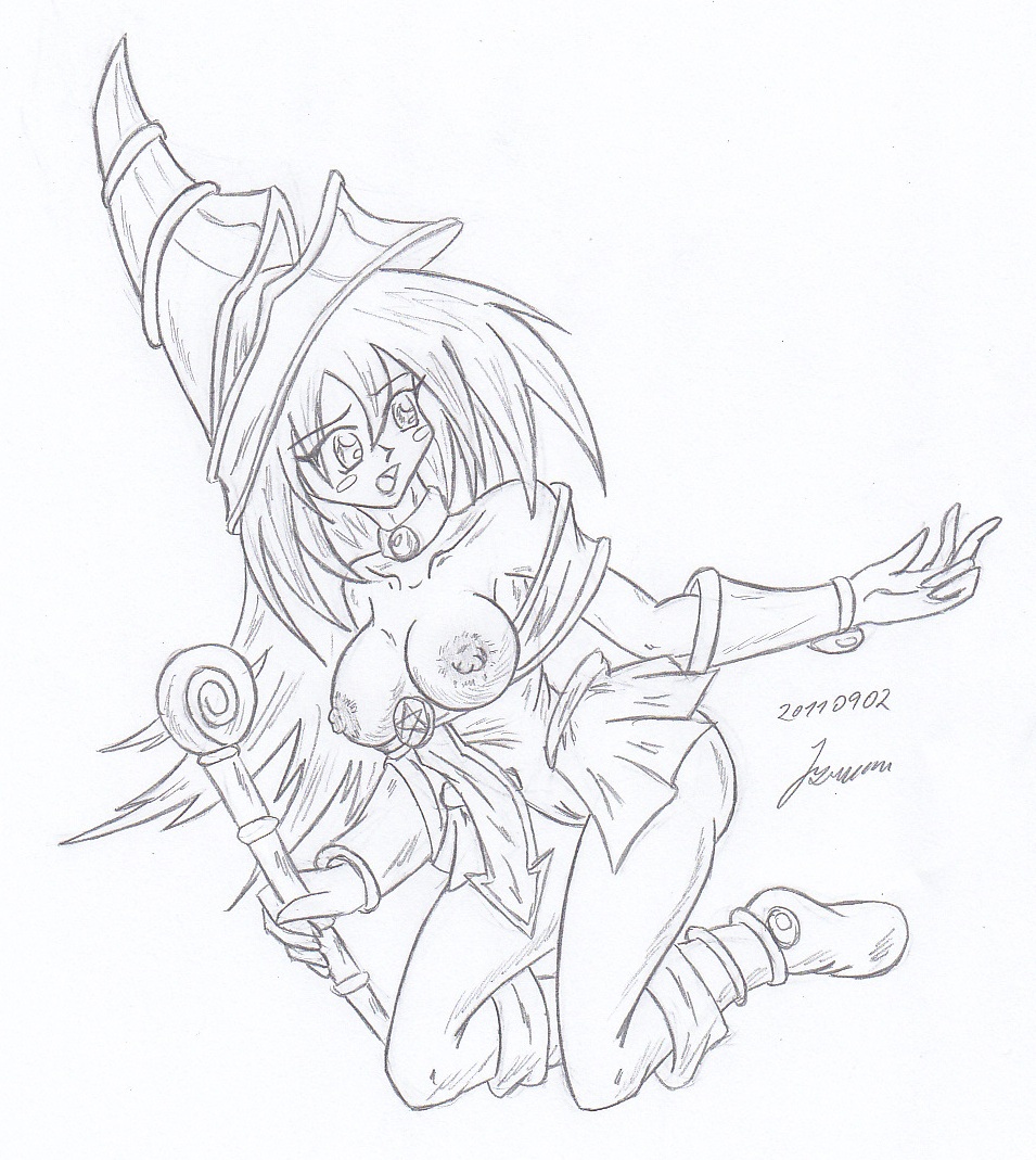 My miny Dark Magician Girl Sketches work page 9 full