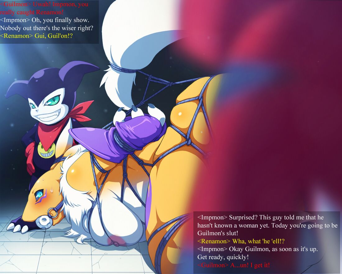Renamon o Impmon to Guilmon ga Ryoujoku Shichau Ohanashi | The Story of how Impmon and Guilmon did Renamon page 2 full