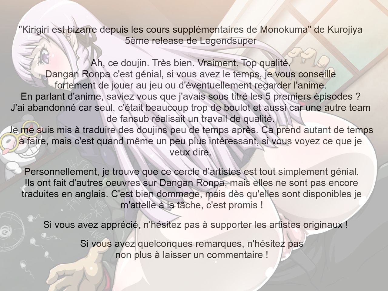 Kirigiri est bizarre depuis les cours supplémentaires de Monokuma page 6 full