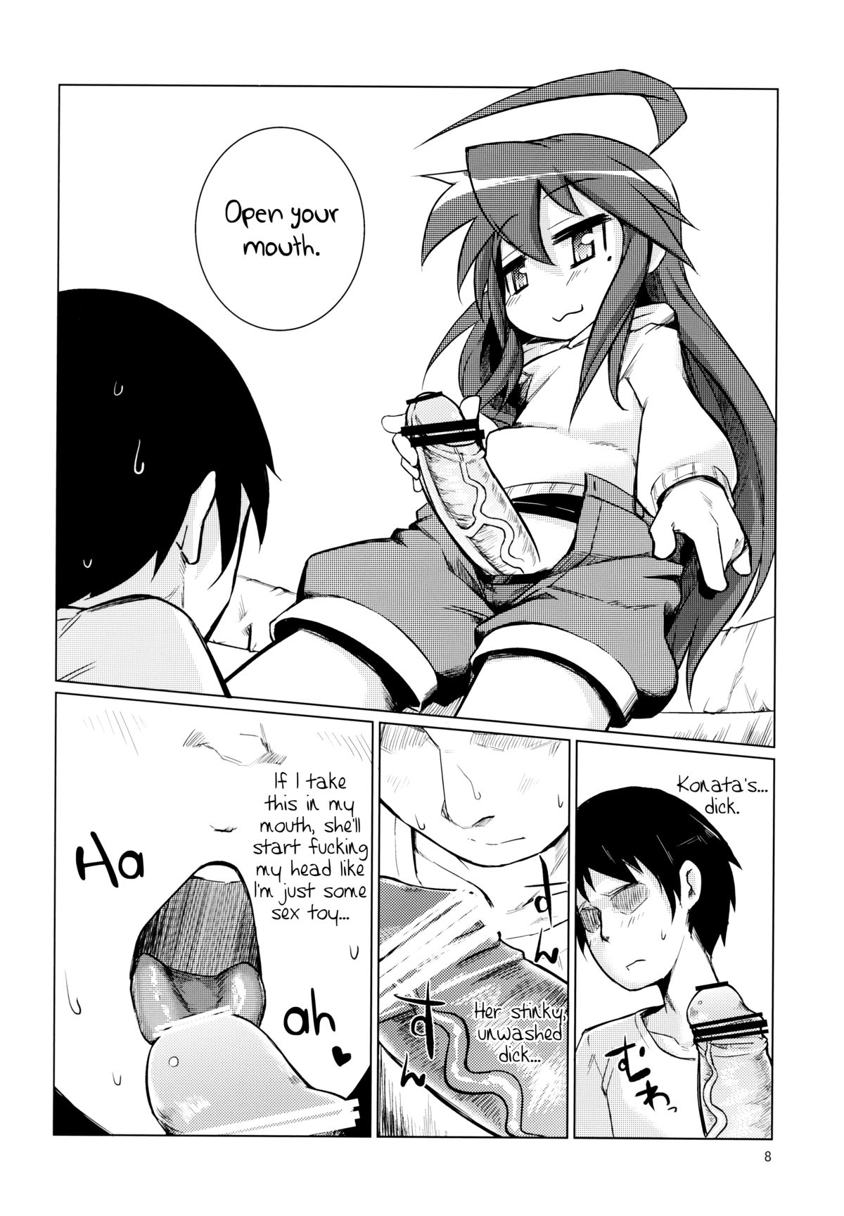 Kona-chan ni Oshiri Ijirareru Hon | Konata Plays with your Butt   =SW= page 8 full