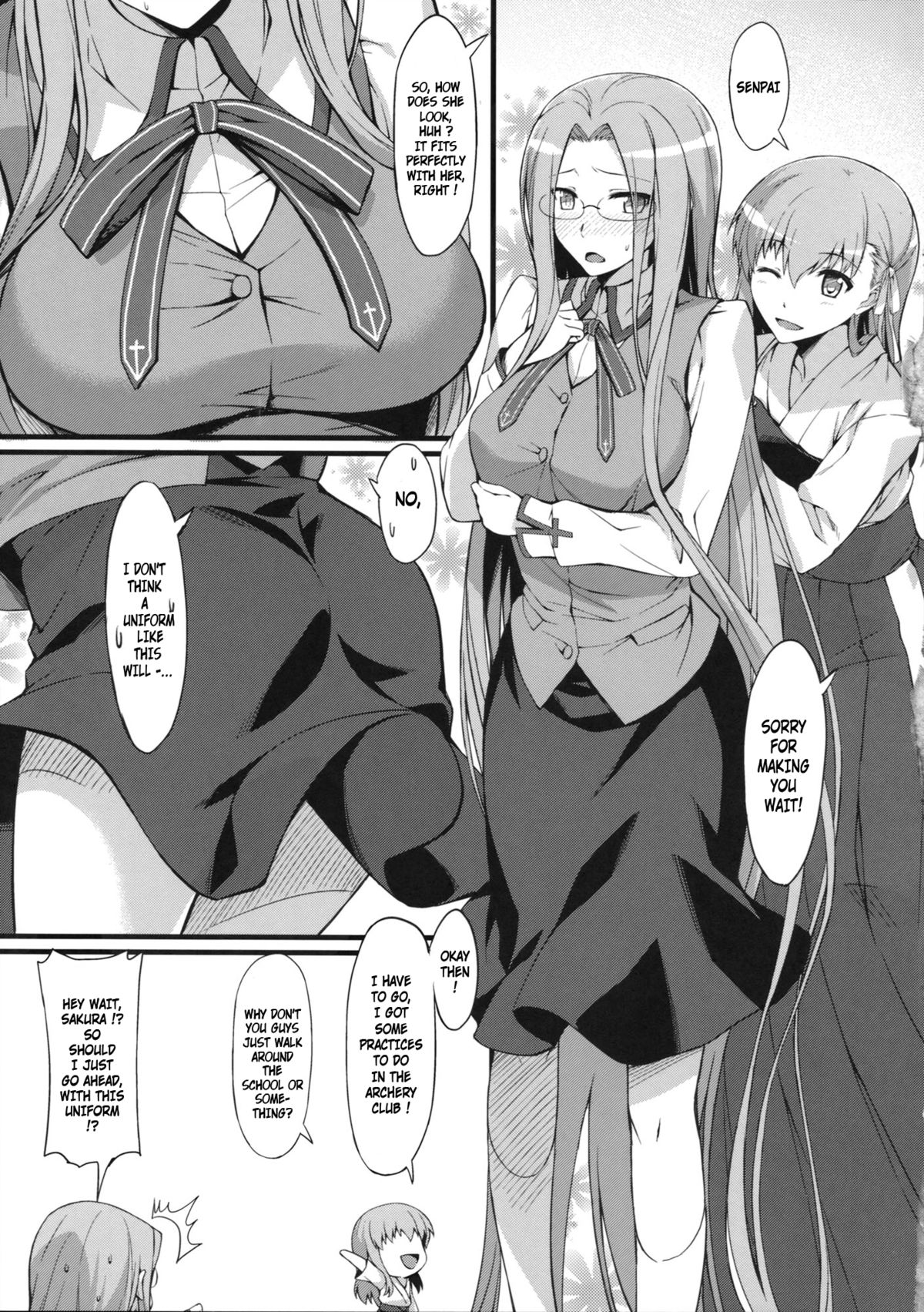 Rider san to Gakusei Fuku. page 6 full