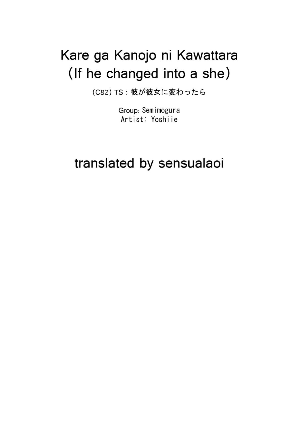 TS: Kare ga Kanojo ni Kawattara | TS: If he Changed into she page 2 full