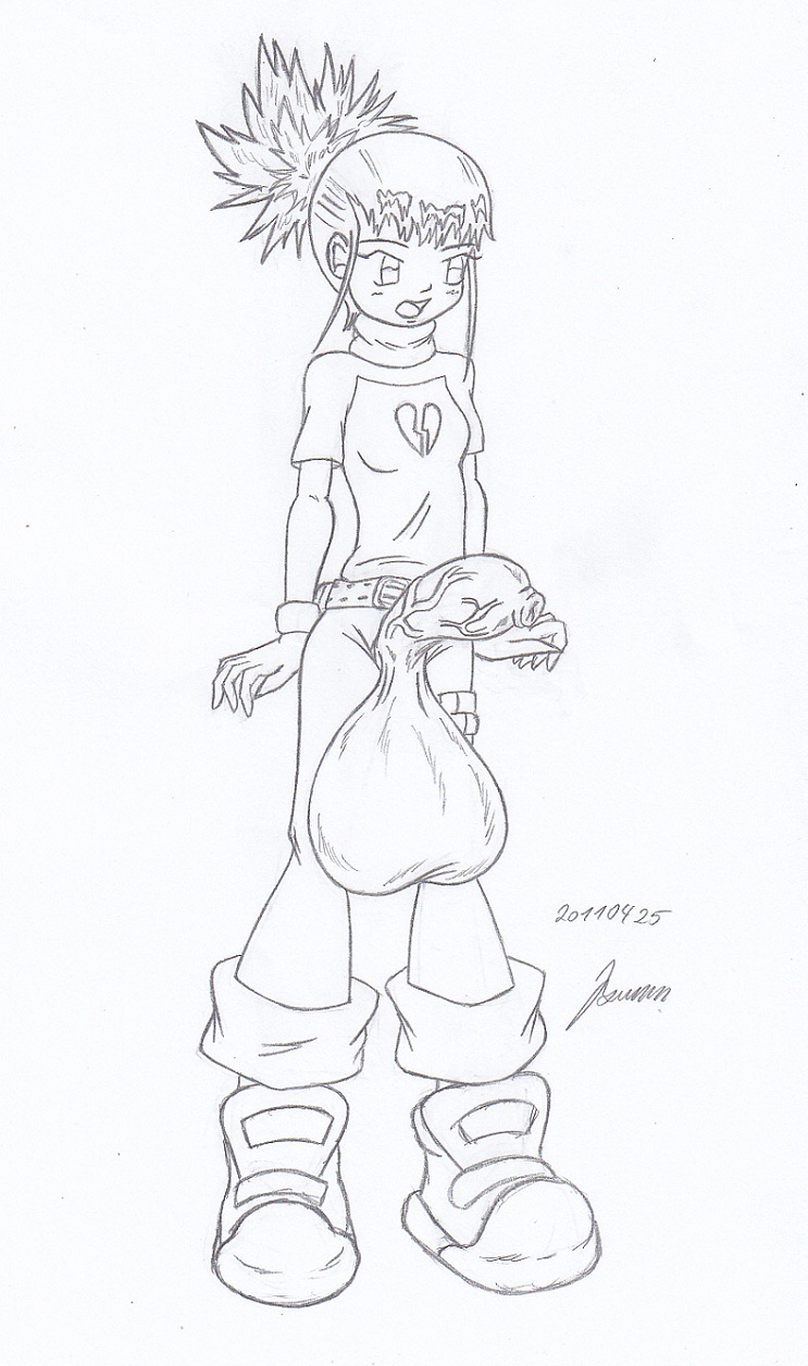My miny Rika Nonaka_digimon tamers Sketches work_4 page 1 full