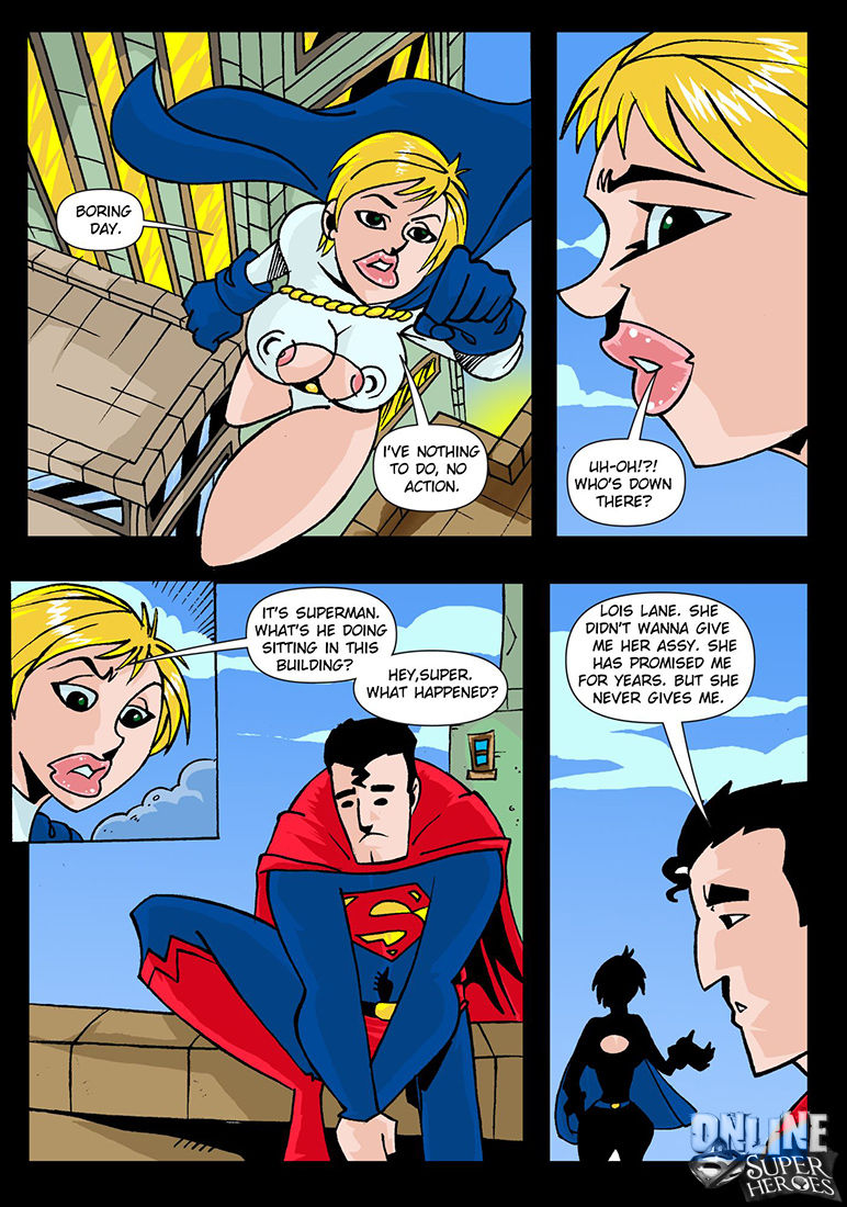 Power Girl gets her asshole and mouth filled with cum by Superman page 1 full