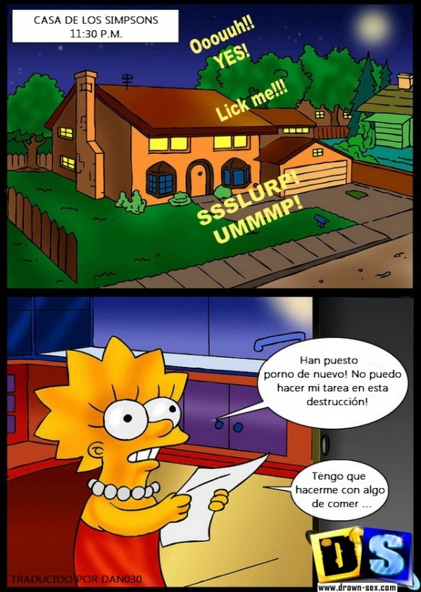 Noche en Casa de Los Simpsons Spanish Español page 1 full