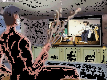 He Masturbate watching Hentai and Anime Babes on the TV cover