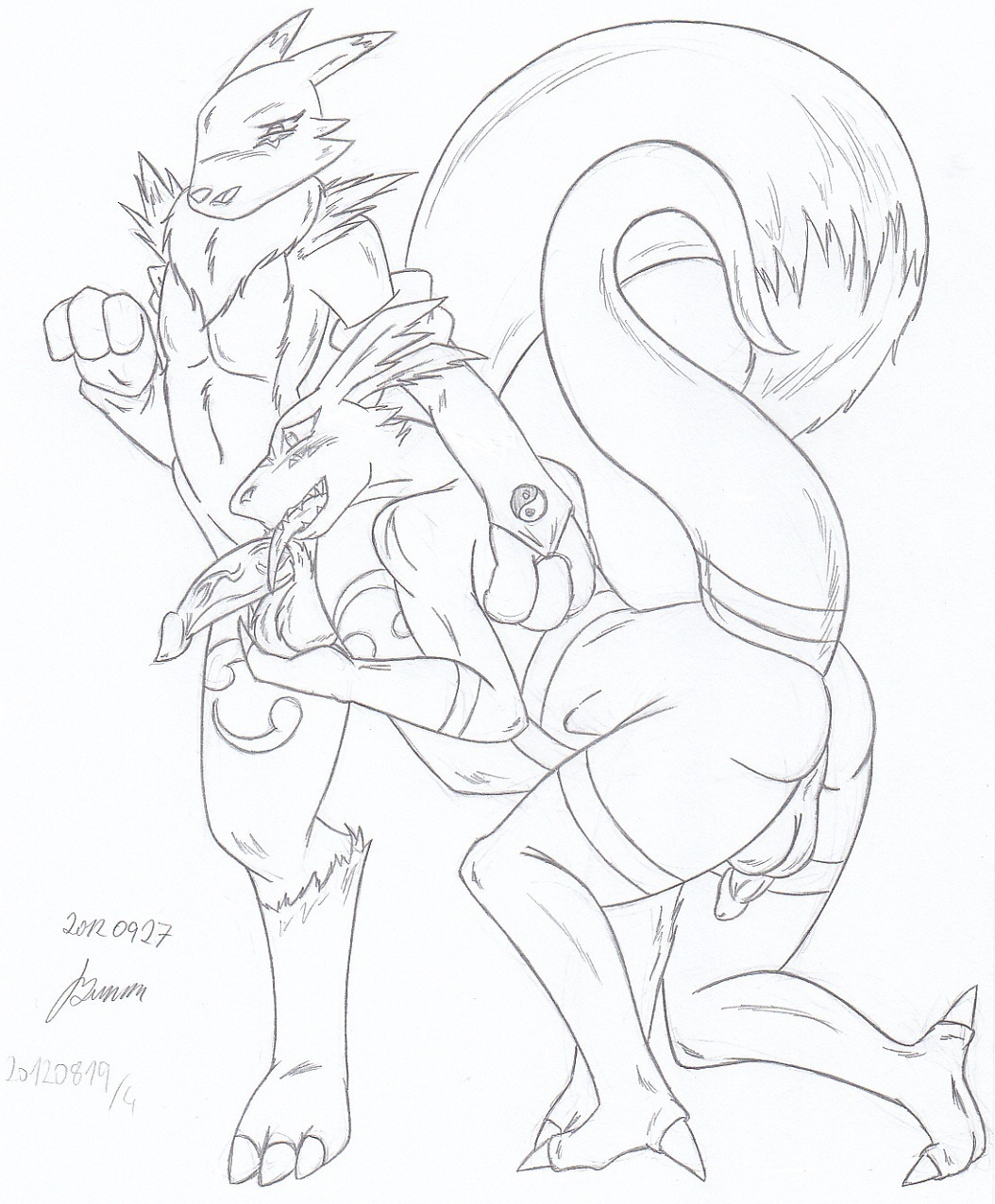 My miny Renamon_digimon tamers Sketches work_1 page 6 full