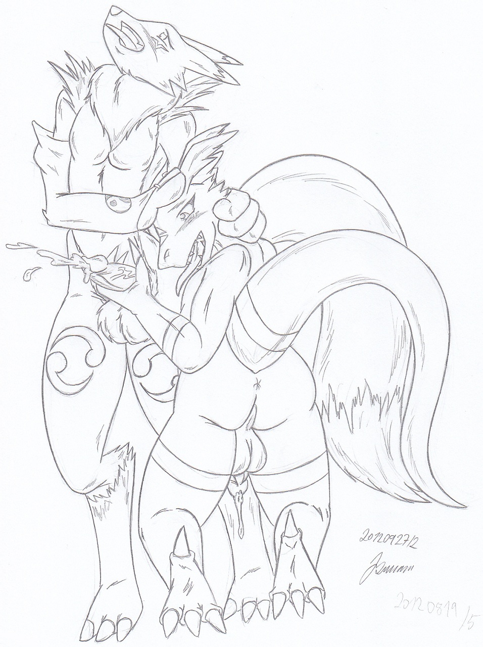 My miny Renamon_digimon tamers Sketches work_1 page 7 full