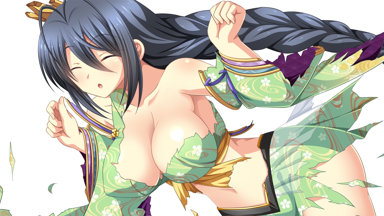 Sengoku Hime 4 ~Souhai Hyakkei, Hana Mamoru Chikai~ Yuugi Kyouka Hen -Ni no Maki- Dress destroy cut scene page 9 full